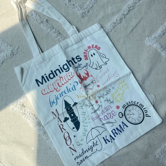 💛taylor swifts eras midnight album tote bag - canvas - new - never used - - Picture 1 of 4